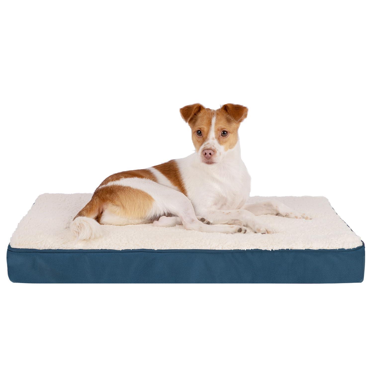 Best Pet Supplies Best Pet Supplies Dog Crate Mat with Waterproof Exterior, Orthopedic Foam, and Sherpa Cover - Blue