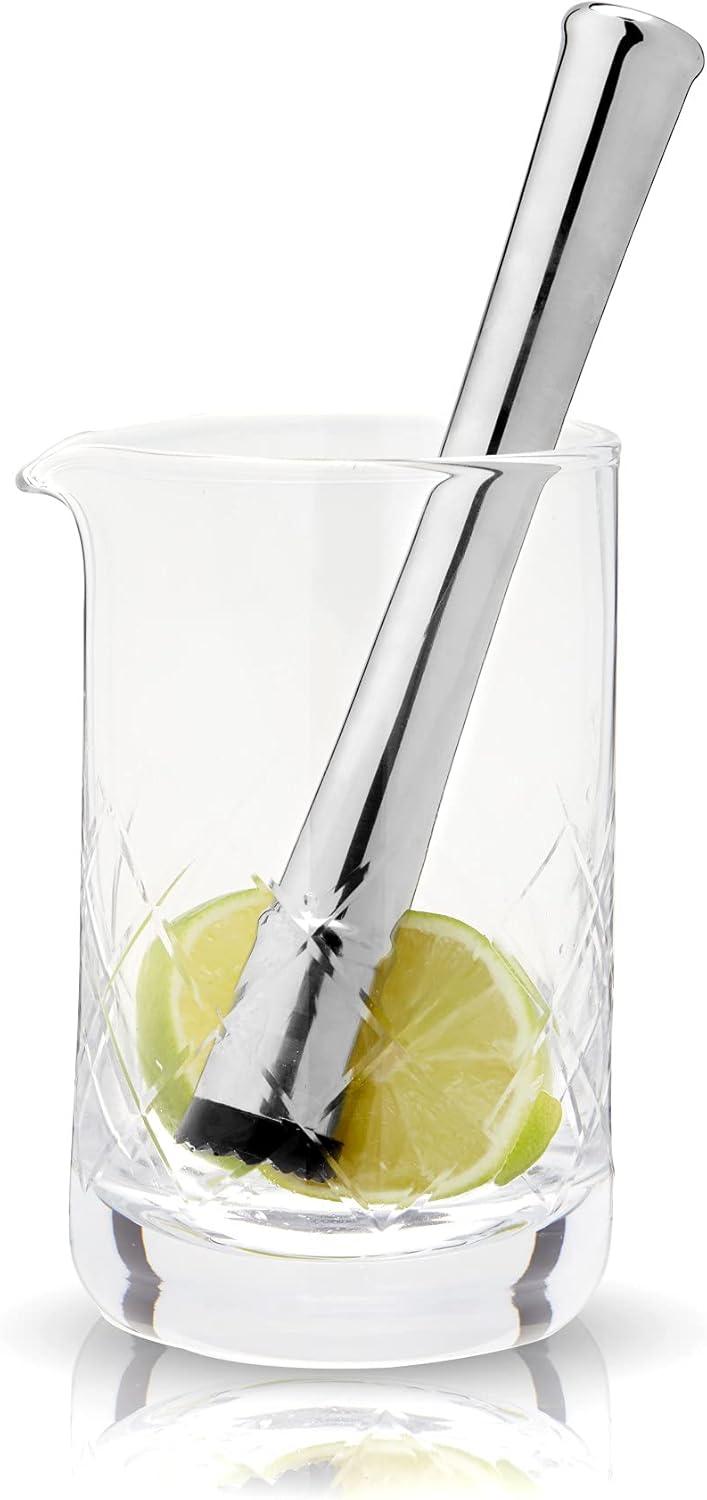 Viski Stainless Steel Muddler, Essential Bar Tools & Accessories, Craft Cocktail Accessories, 7.8 Inches, Silver Finish