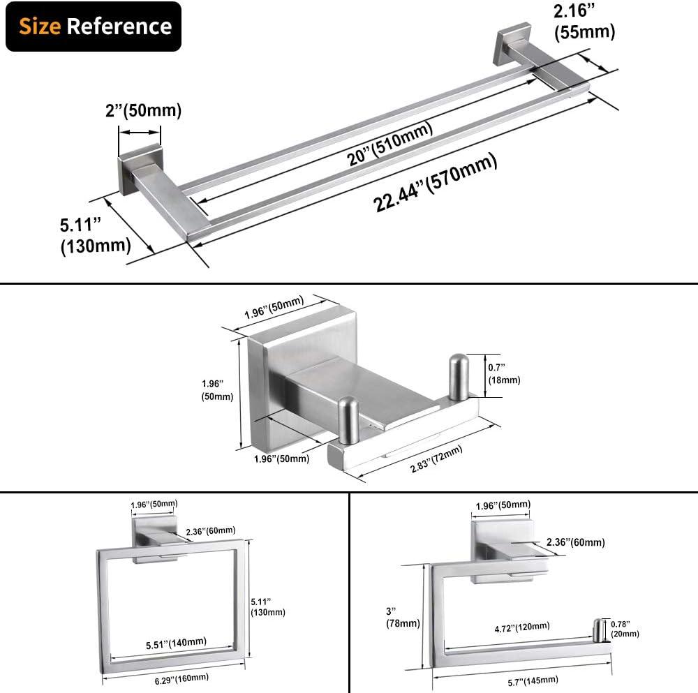 Brushed Nickel 4-Piece Stainless Steel Bathroom Hardware Set