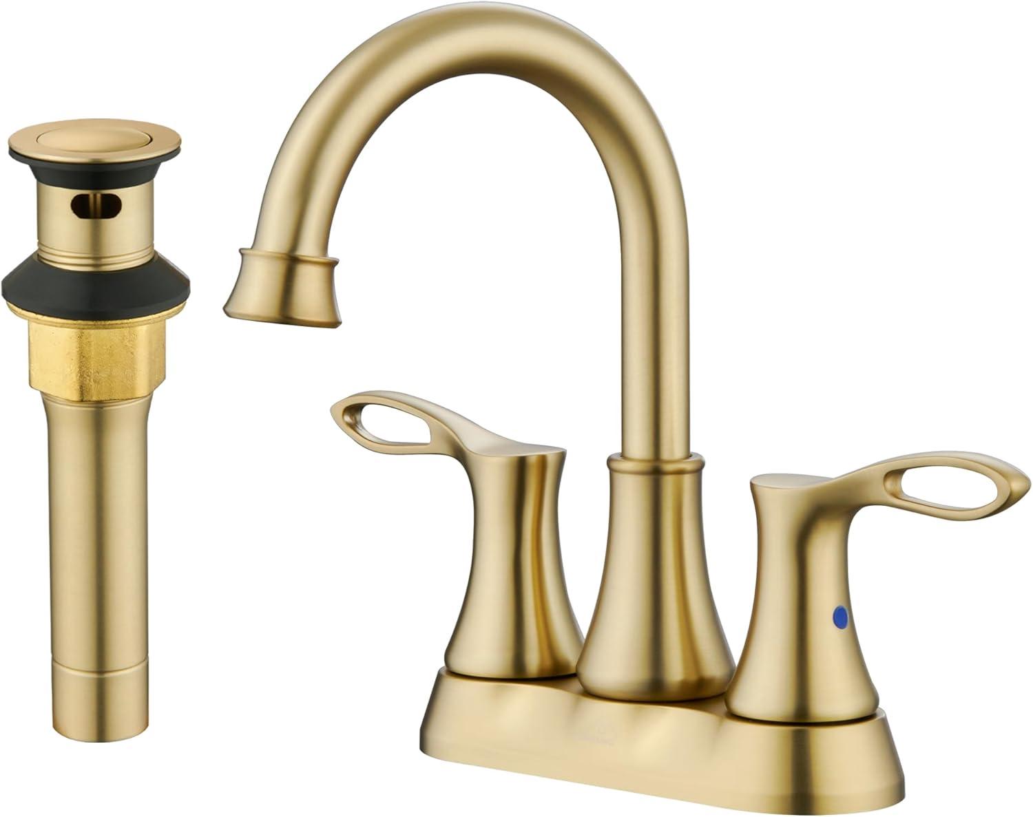 CASAINC KCL0014-BG 4-inch Centerset Bathroom Faucet with Drain
