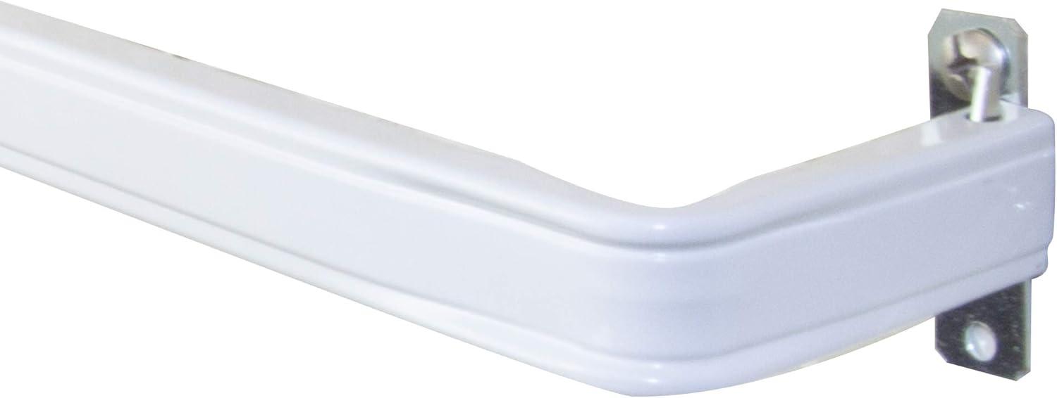 White Adjustable Metal Curtain Pole with Brackets