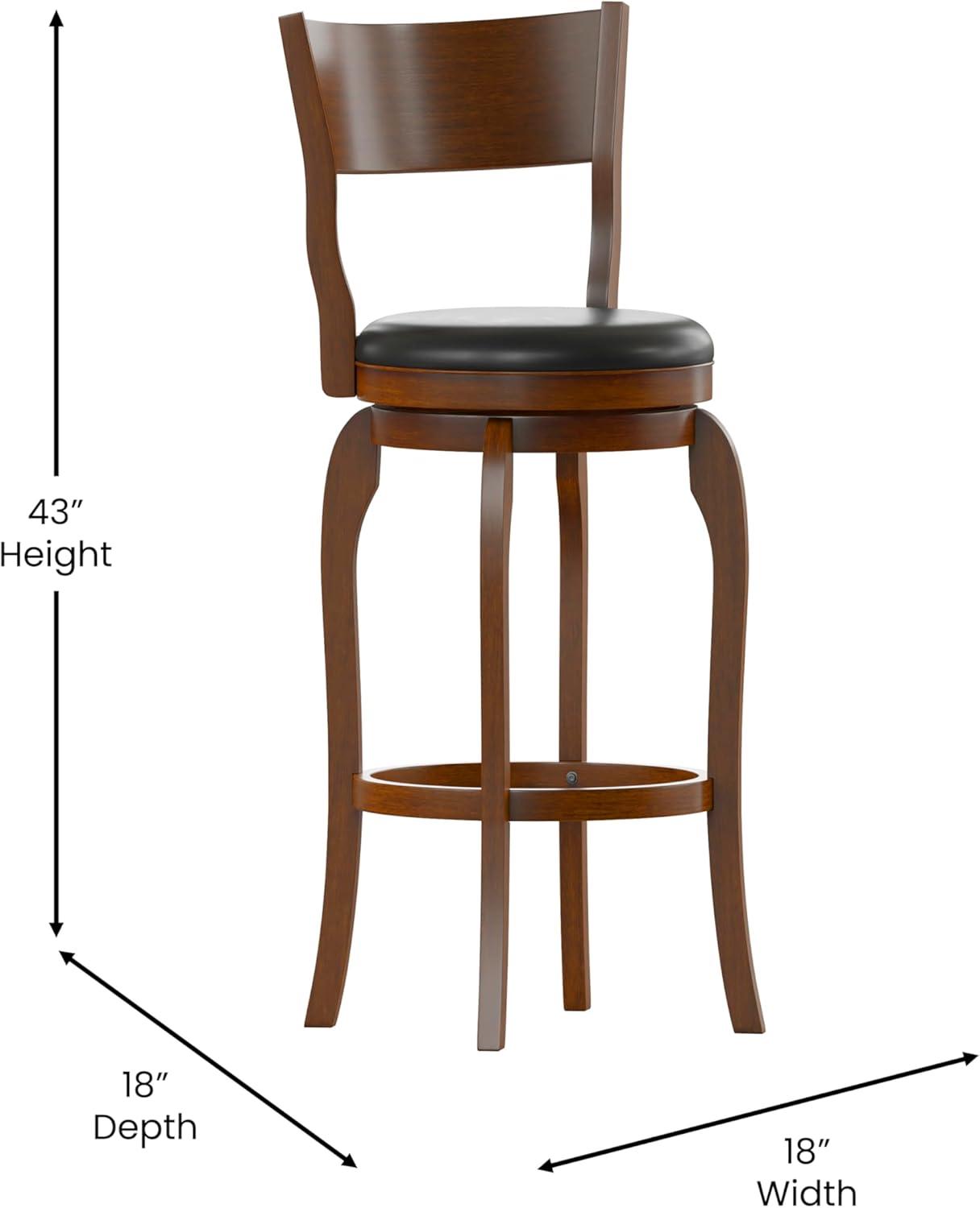Taylor & Logan Enola Classic Wooden Dining Stool With Bowed Frame And Upholstered Seat