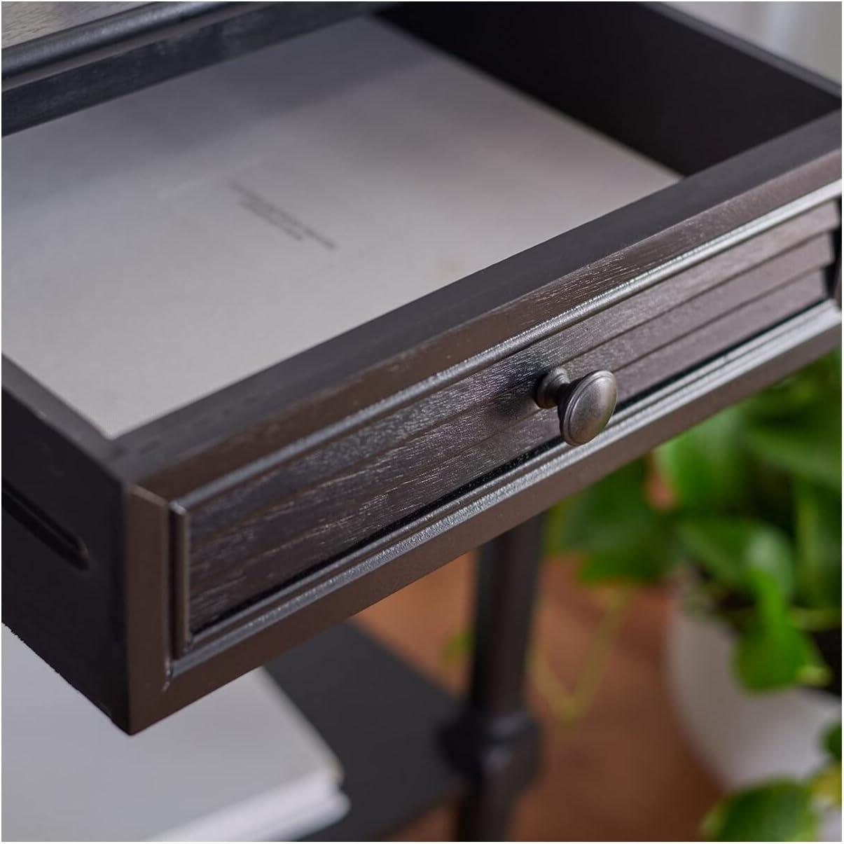 Tate 1 Drawer Accent Table - Black - Safavieh.