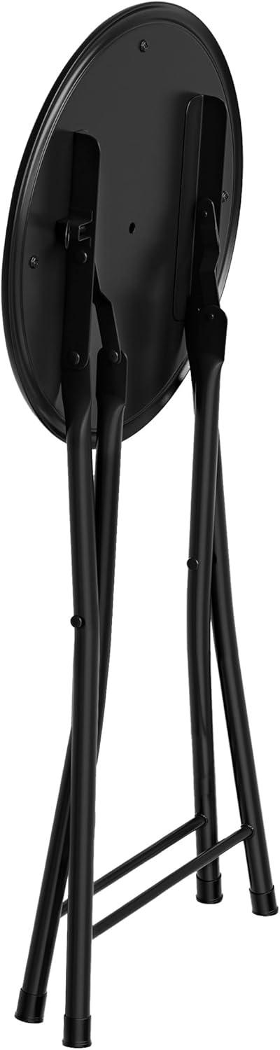 Trademark Home Set of 2 Heavy-Duty 18-Inch Folding Stools with Padded Seats, Black