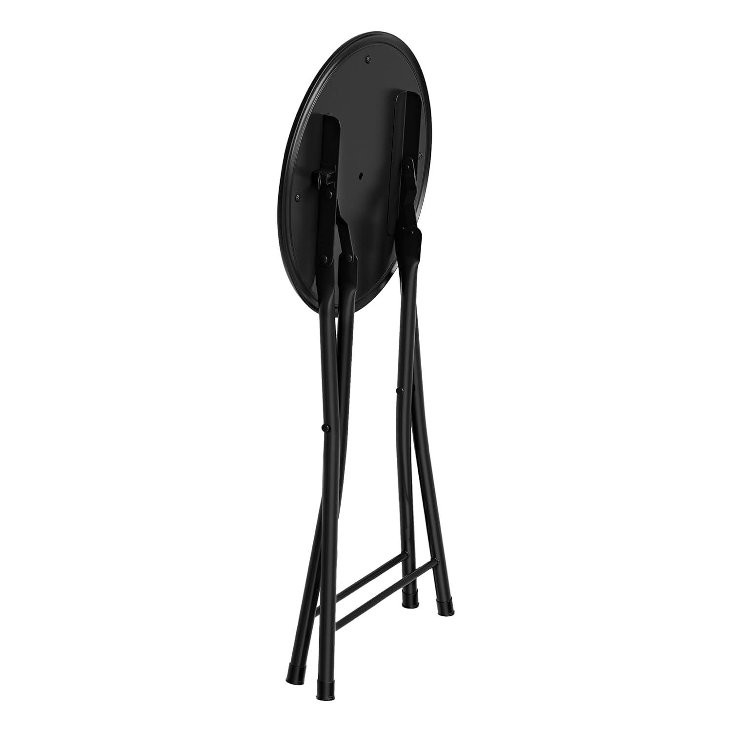 Trademark Home Set of 2 Heavy-Duty 18-Inch Folding Stools with Padded Seats, Black