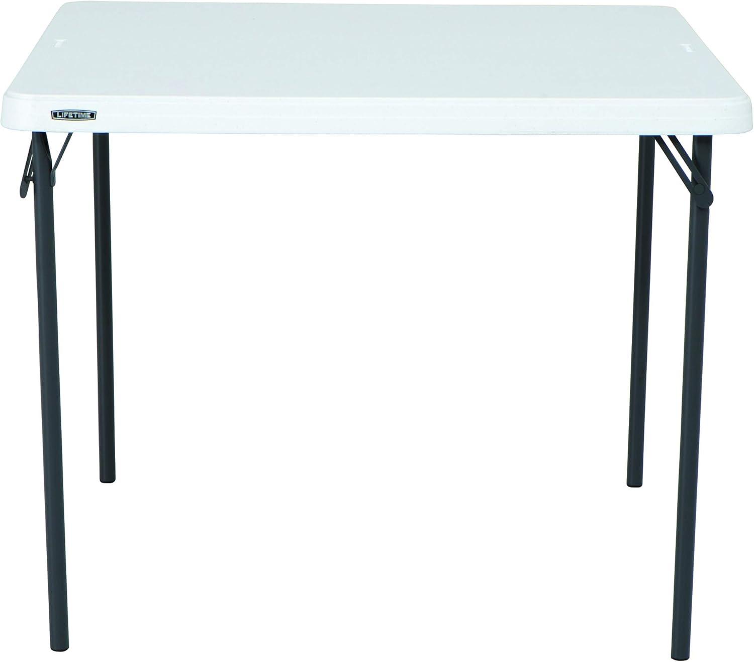 Lifetime 37 inch Square Folding Table, Indoor/Outdoor Commercial Grade, White Granite (80783)