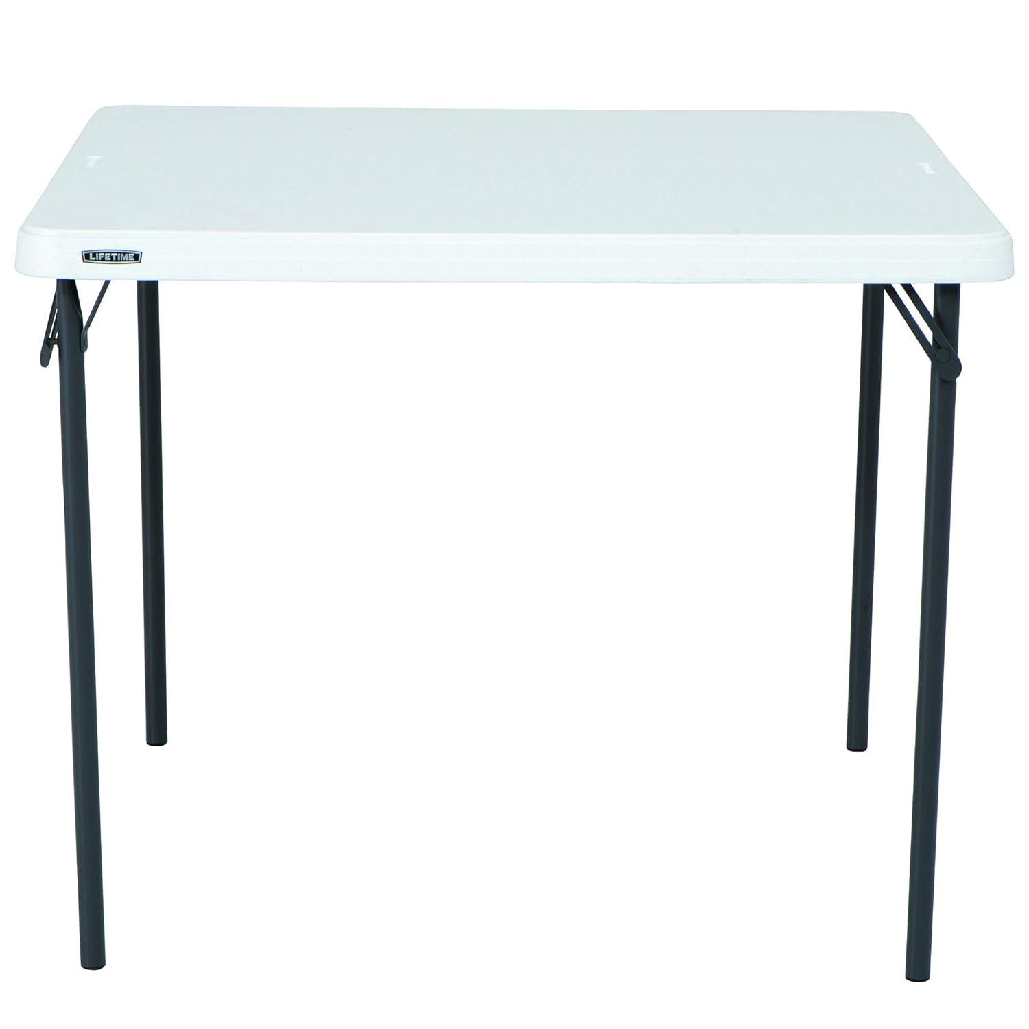 Lifetime 37 inch Square Folding Table, Indoor/Outdoor Commercial Grade, White Granite (80783)