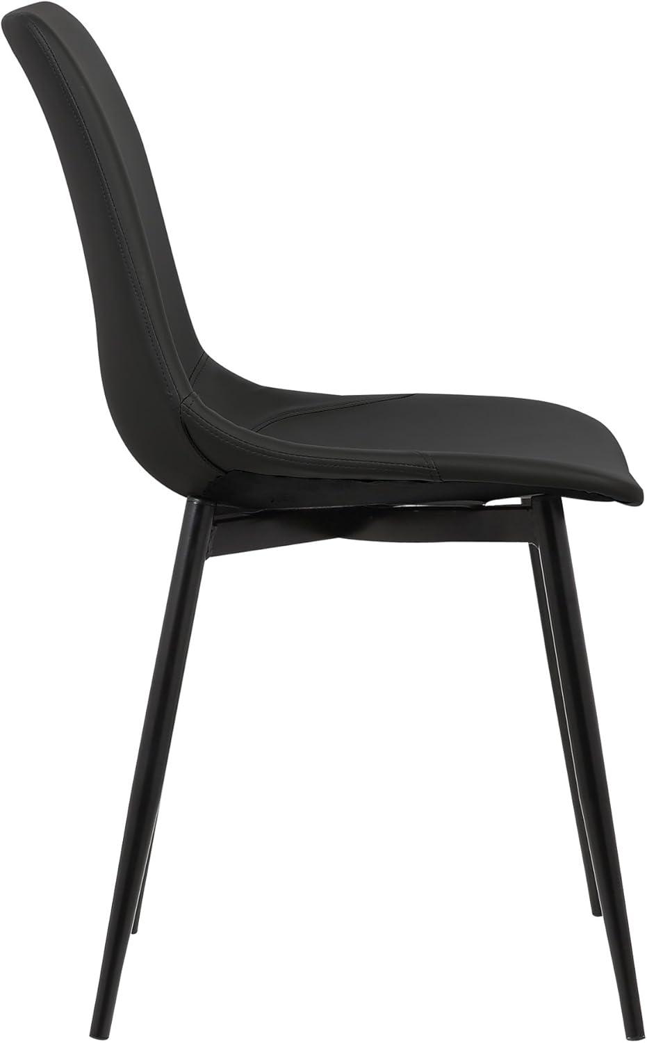 Modern Black Faux Leather Upholstered Side Chair 18"W