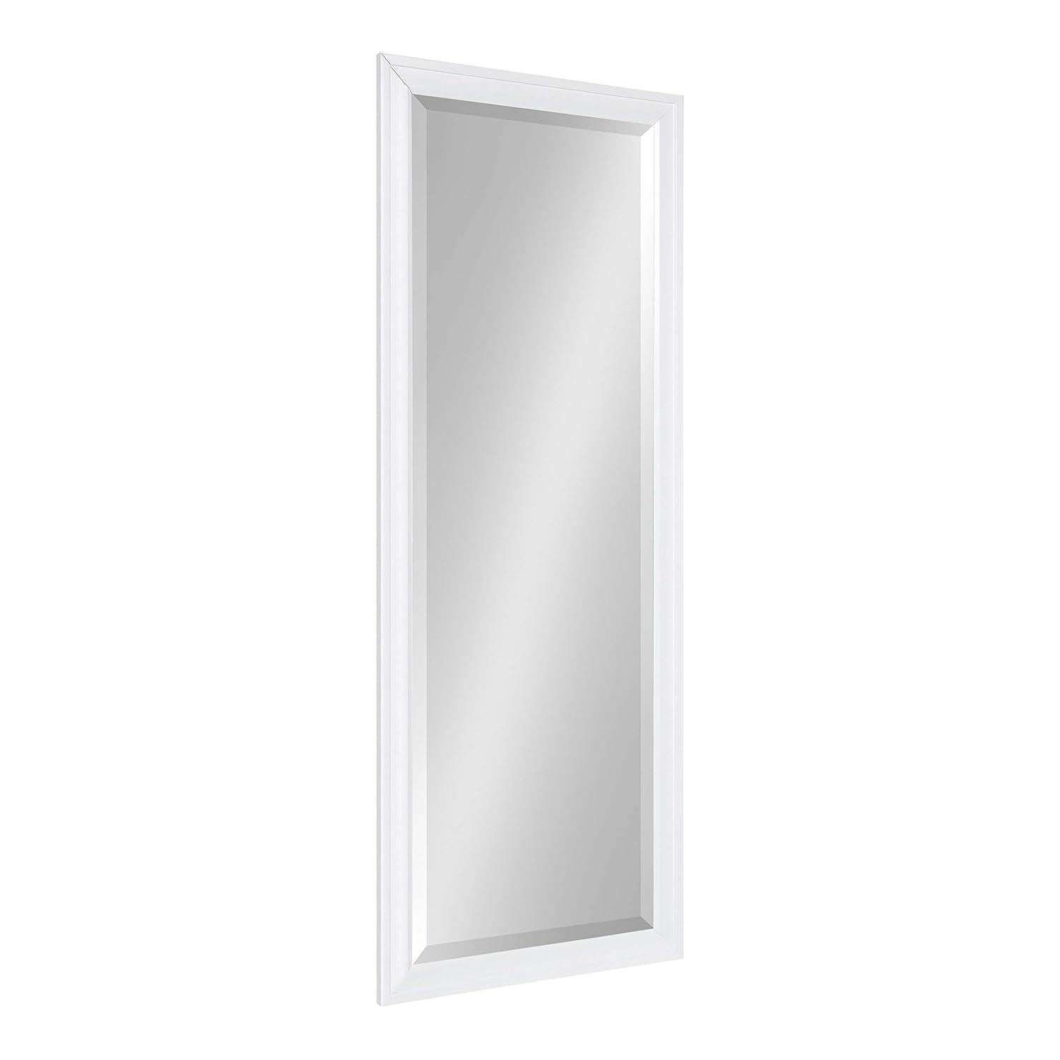19.5" x 51.5" Bosc Full Length Wall Mirror White - DesignOvation: Modern Rectangle, No Assembly Required