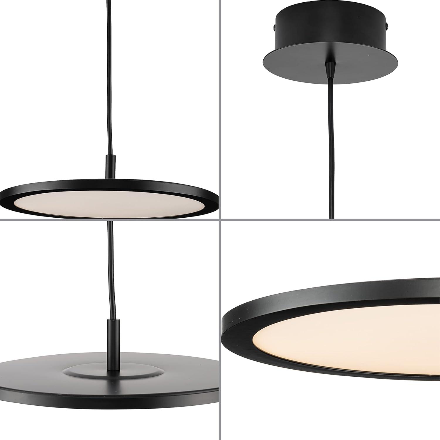 Progress Lighting Everlume 1-Light LED Pendant, Matte Black, Edge-Lit Flat Panel Diffuser