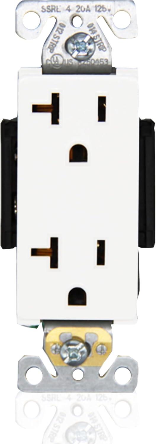 Faith [10-Pack] Duplex Receptacle Outlet, Non-Tamper-Resistant 3-Prong Outlet Receptacle, 3-Wire, Self-Grounding, 2-Pole,20A 125V, UL Listed, White