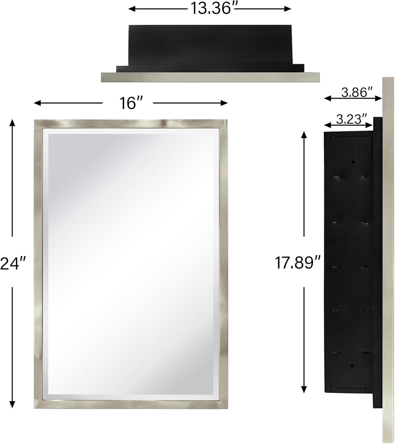 TEHOME Rectangular Metal Framed Recessed Bathroom Medicine Cabinet with Mirror