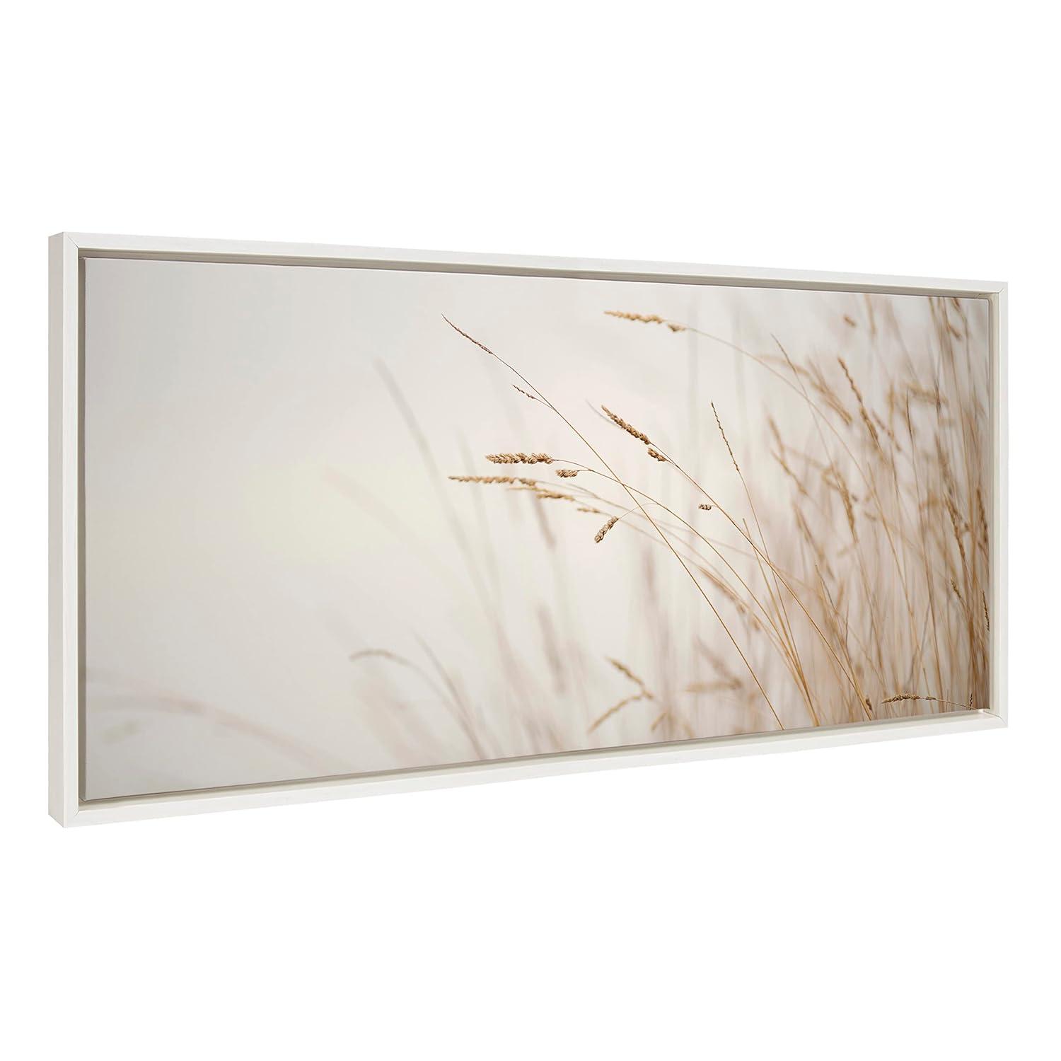 18" x 40" Sylvie Marsh Grass No 1 Framed Canvas by Crystal Lynn Collins - Kate & Laurel All Things Decor: Wall Art Decor