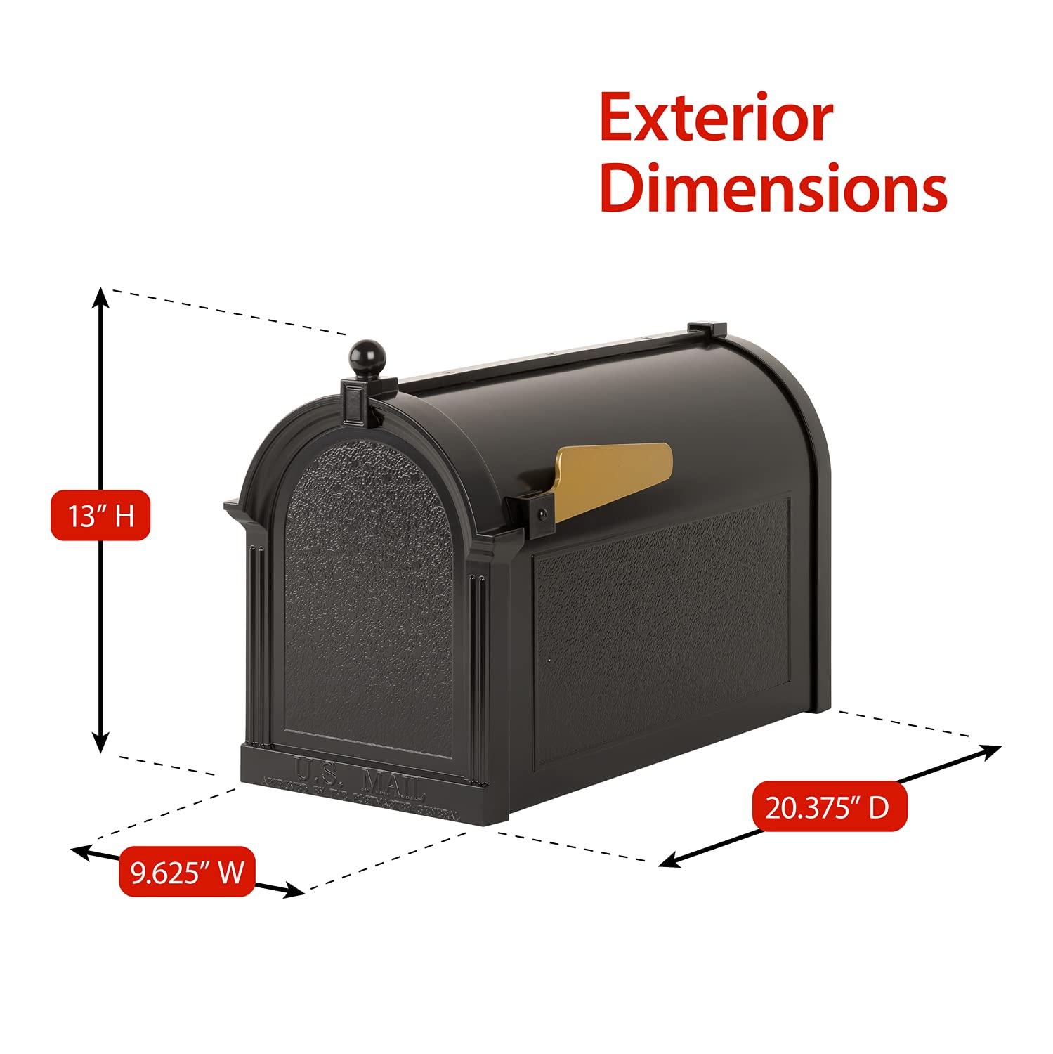 Black Aluminum Capitol Mailbox with Side Address Plaques
