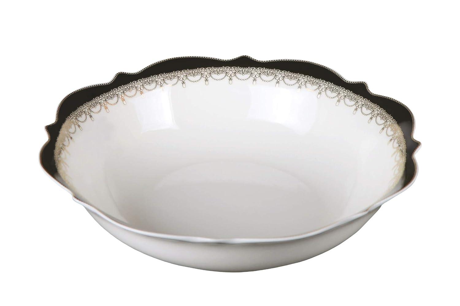 Elisa Glossy White Porcelain Dinnerware Set, Service for 8