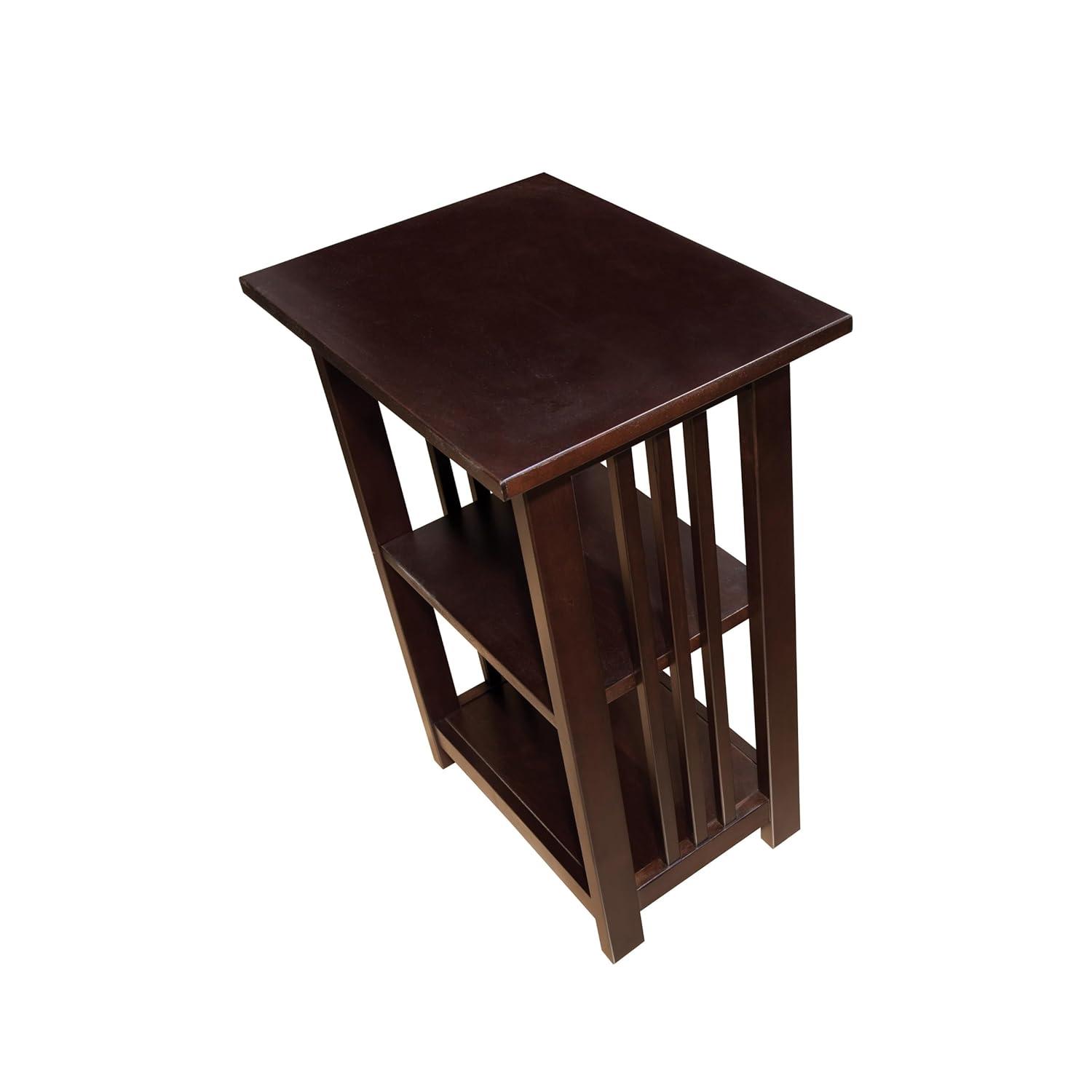 2-shelf End Table Wood Espresso - Alaterre Furniture