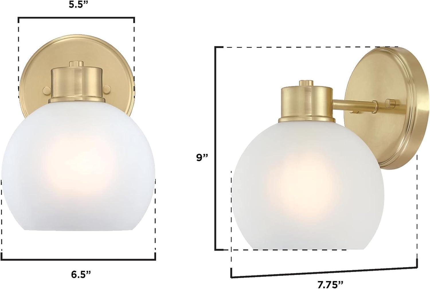 Westinghouse Lighting  Dorney One Light Wall Fixture, Champagne Brass & Frosted Glass