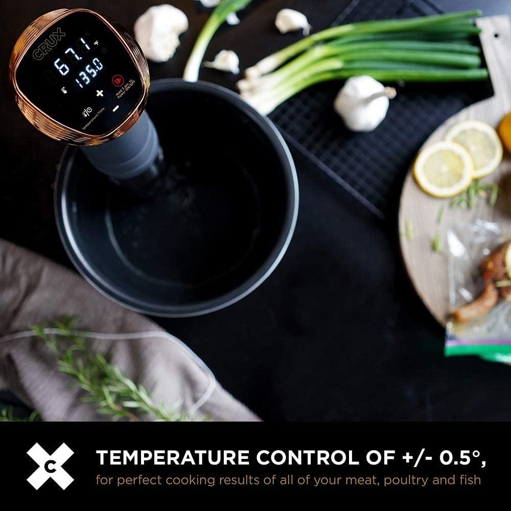 Matte Black and Copper Sous Vide Precision Cooker with Touch Control