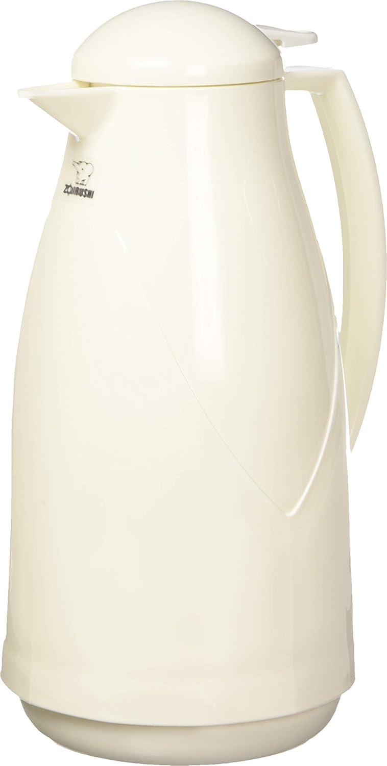 White 34 oz. Insulated Plastic Carafe with Glass Liner