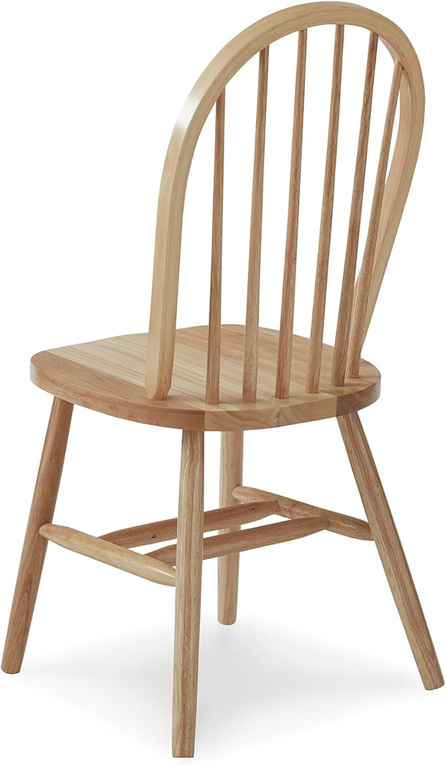 Windsor High Spindle Back Armless Chair - International Concepts: Solid Wood, Unupholstered, Rubberwood Legs