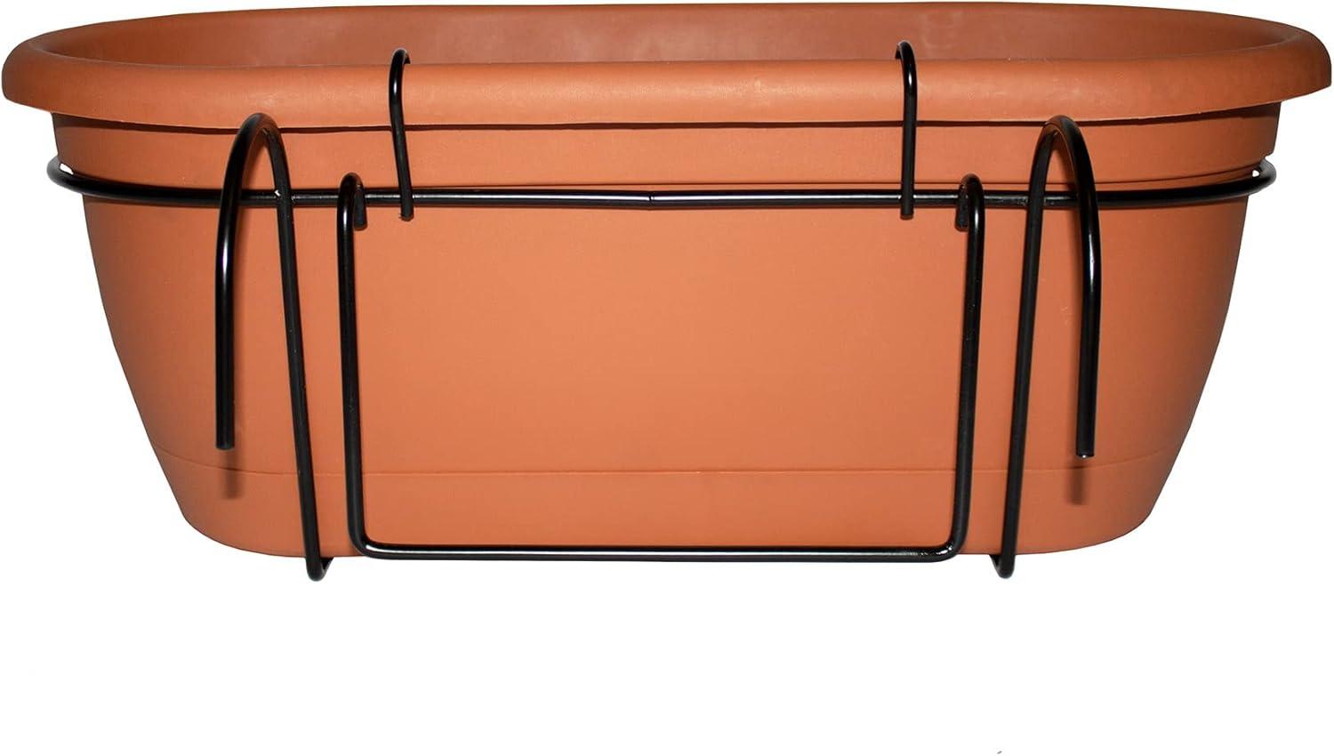 Bloem 7.5 in. H X 9.13 in. W X 18 in. D Resin Lucca Window Box Terracotta