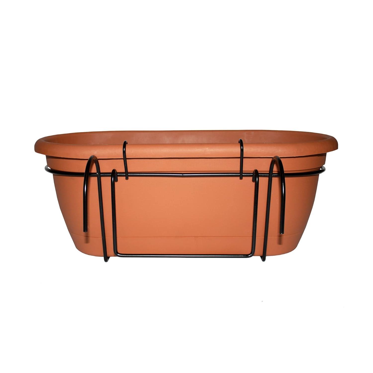 Bloem 7.5 in. H X 9.13 in. W X 18 in. D Resin Lucca Window Box Terracotta