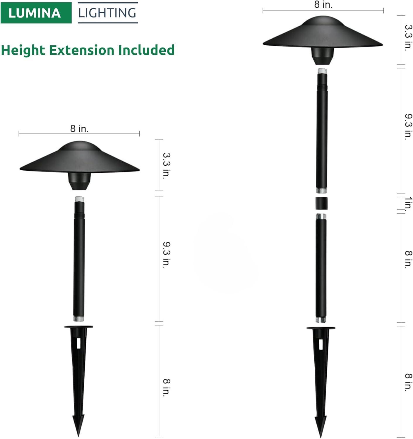 Black Cast Aluminum LED Pathway Lights with 3000K Warm White (2-Pack)