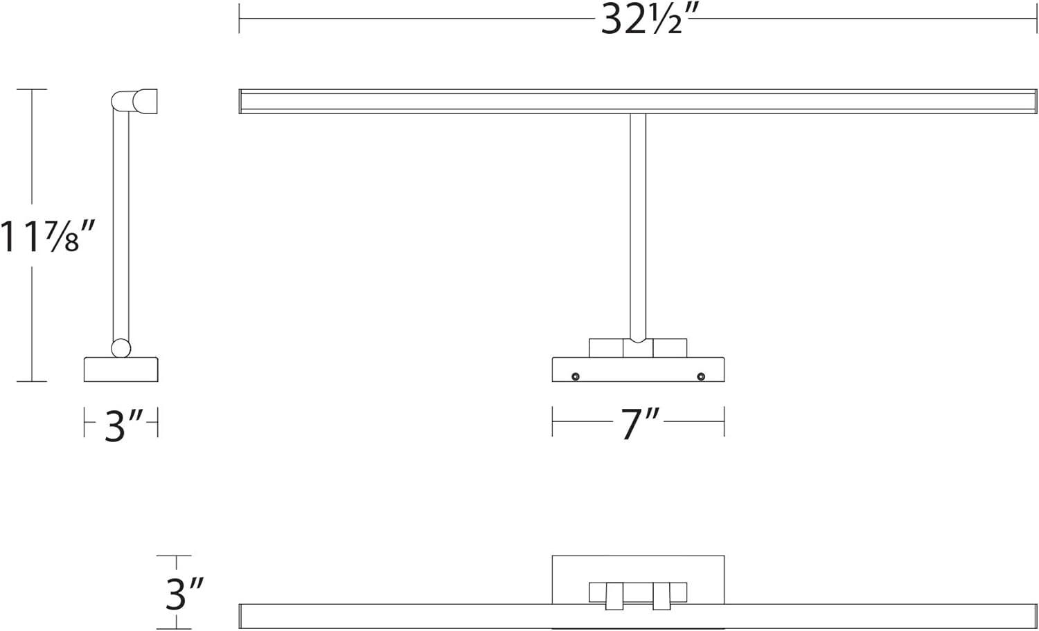 WAC Lighting Reed 33" LED Adjustable Aluminum Picture Light in Black