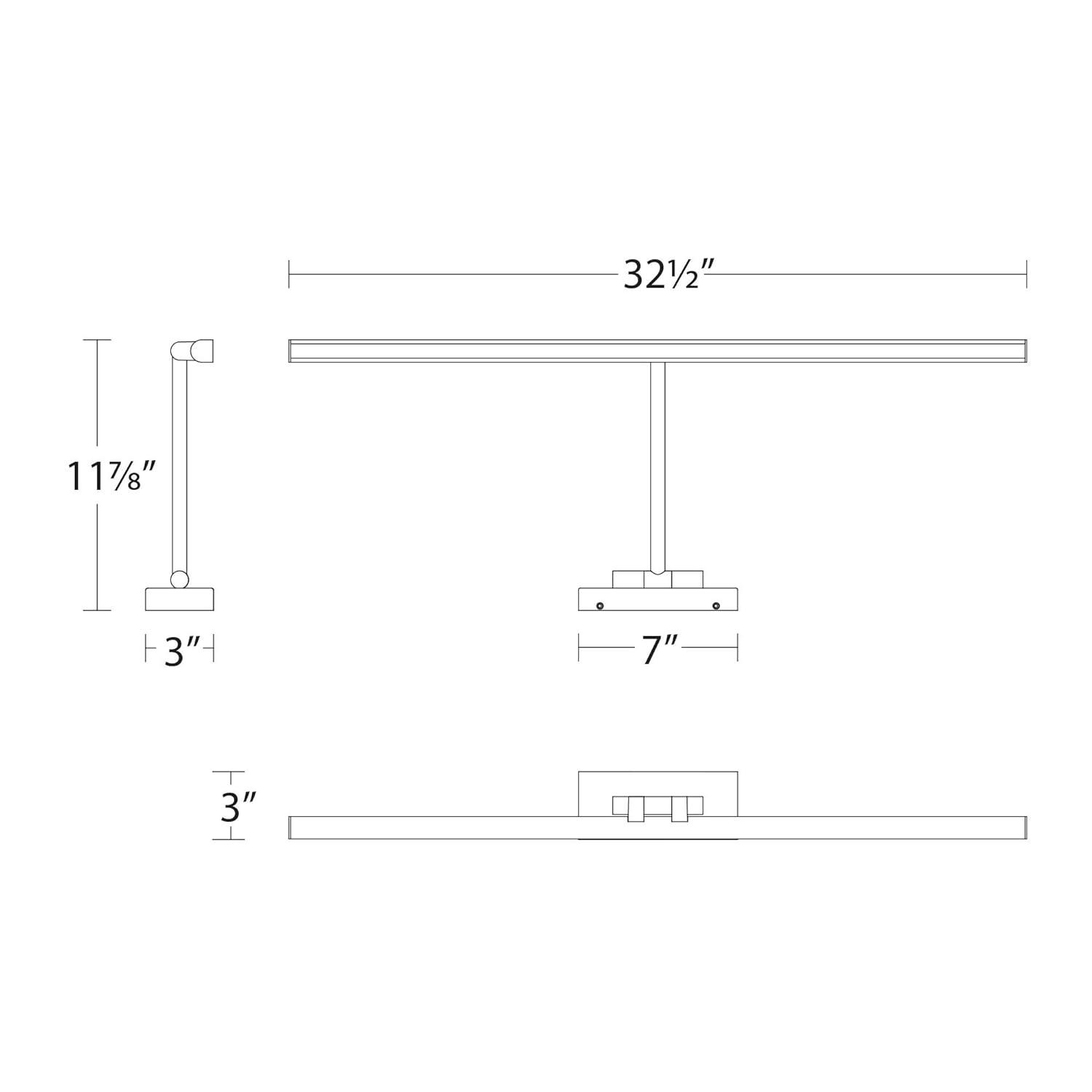 WAC Lighting Reed 33" LED Adjustable Aluminum Picture Light in Black