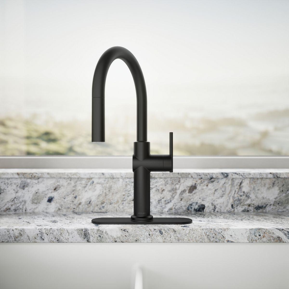 Kohler Crue Single Handle Pull Down Kitchen Faucet with Three-Function Pull Down Sprayer