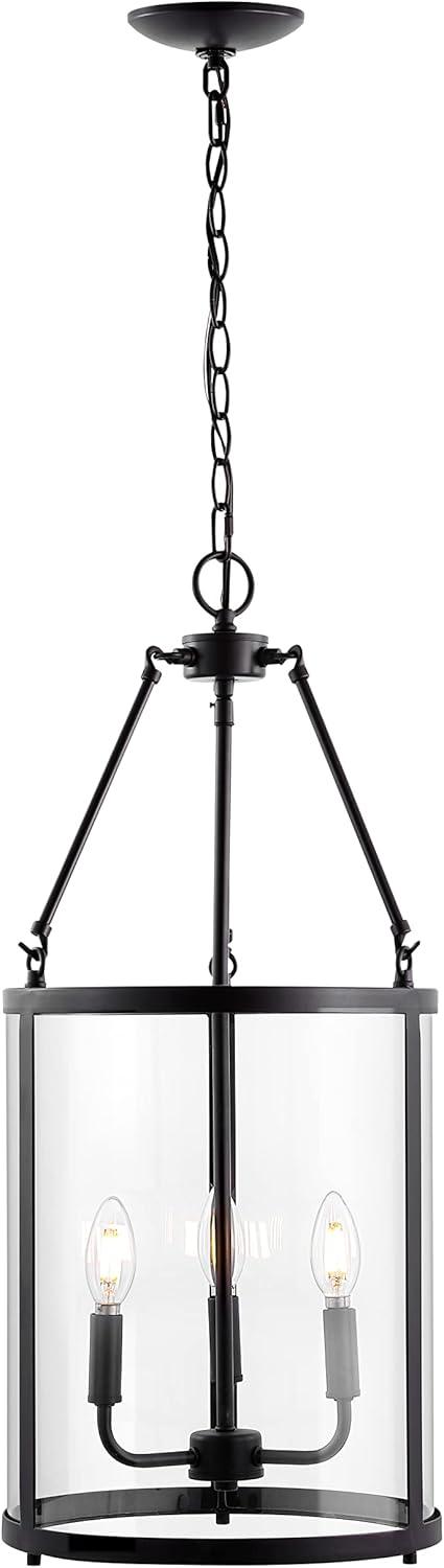 Kinsley 12" Industrial Farmhouse Oil-Rubbed Bronze LED Pendant with Clear Glass