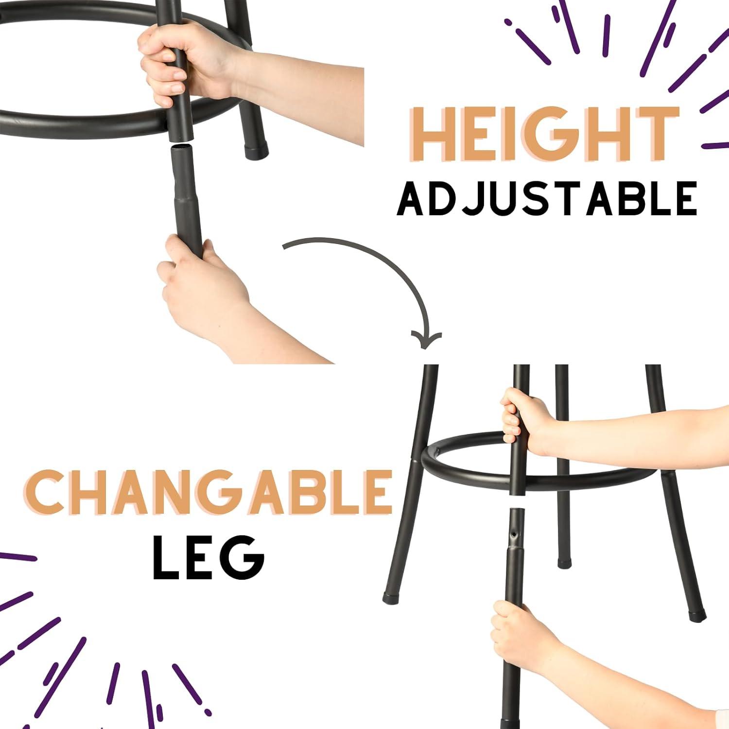 Williston Forge Swivel Upholstered Counter Stool with Both 24"/29" Legs Shipped for Height Adjustable (Set of 2)