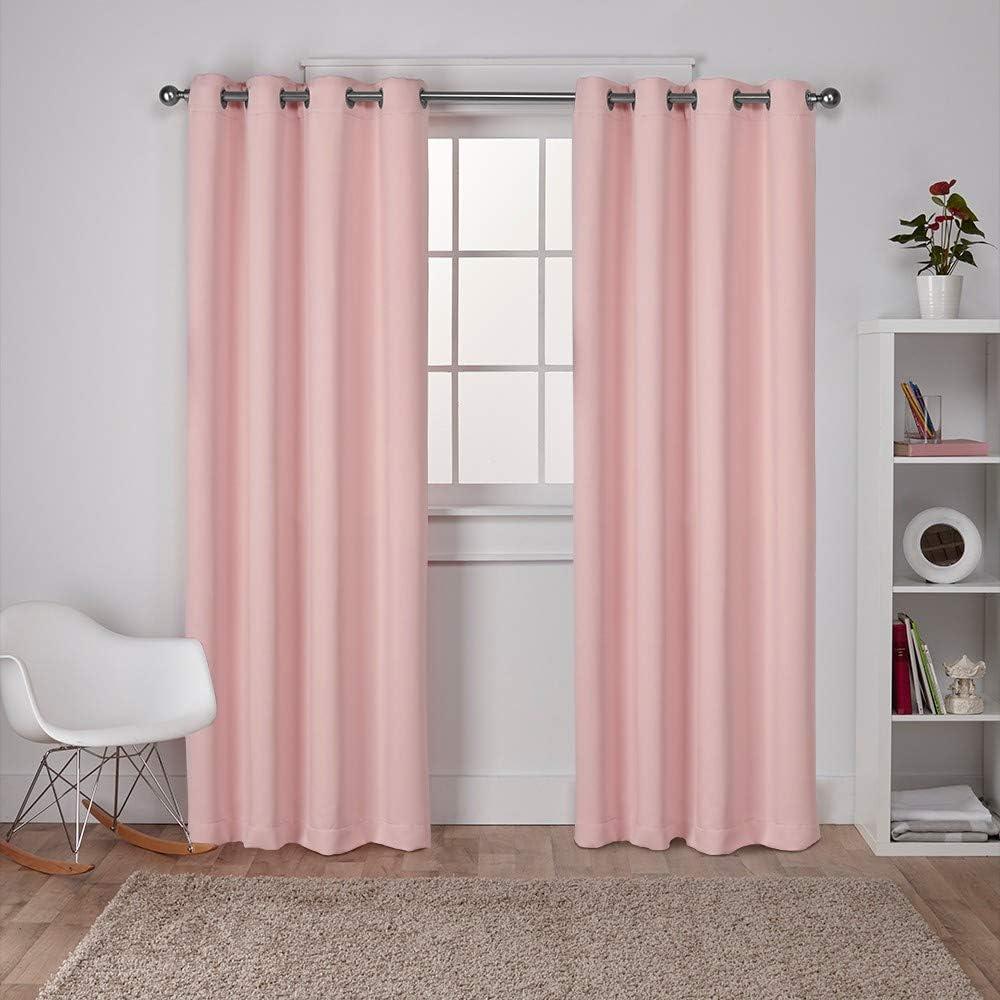 Set of 2 Sateen Twill Weave Insulated Blackout Grommet Top Window Curtain Panels - Exclusive Home