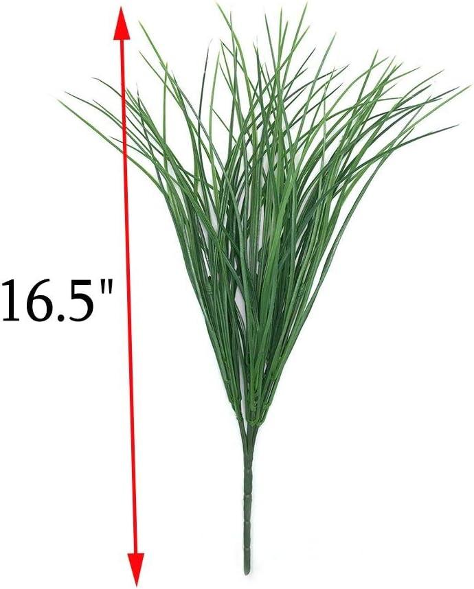 Sinhoon 4pcs Artificial Grass Flowers Wheat Grass Outdoor UV Resistant Greenery Shrubs for Outdoor Planters Wedding Indoor Outside Hanging Home Garden DÃÂ©cor