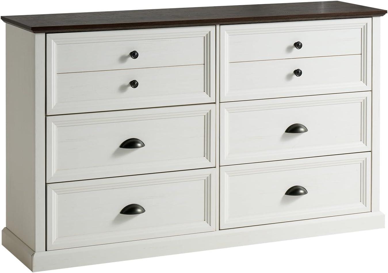Winston Porter 58" Farmhouse 6 Drawer Dresser