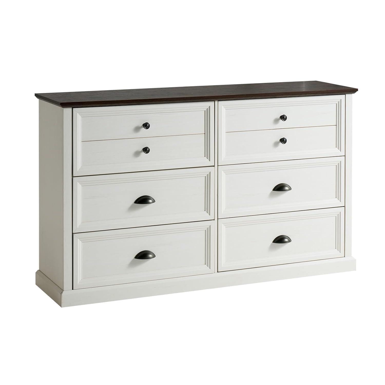 Winston Porter 58" Farmhouse 6 Drawer Dresser