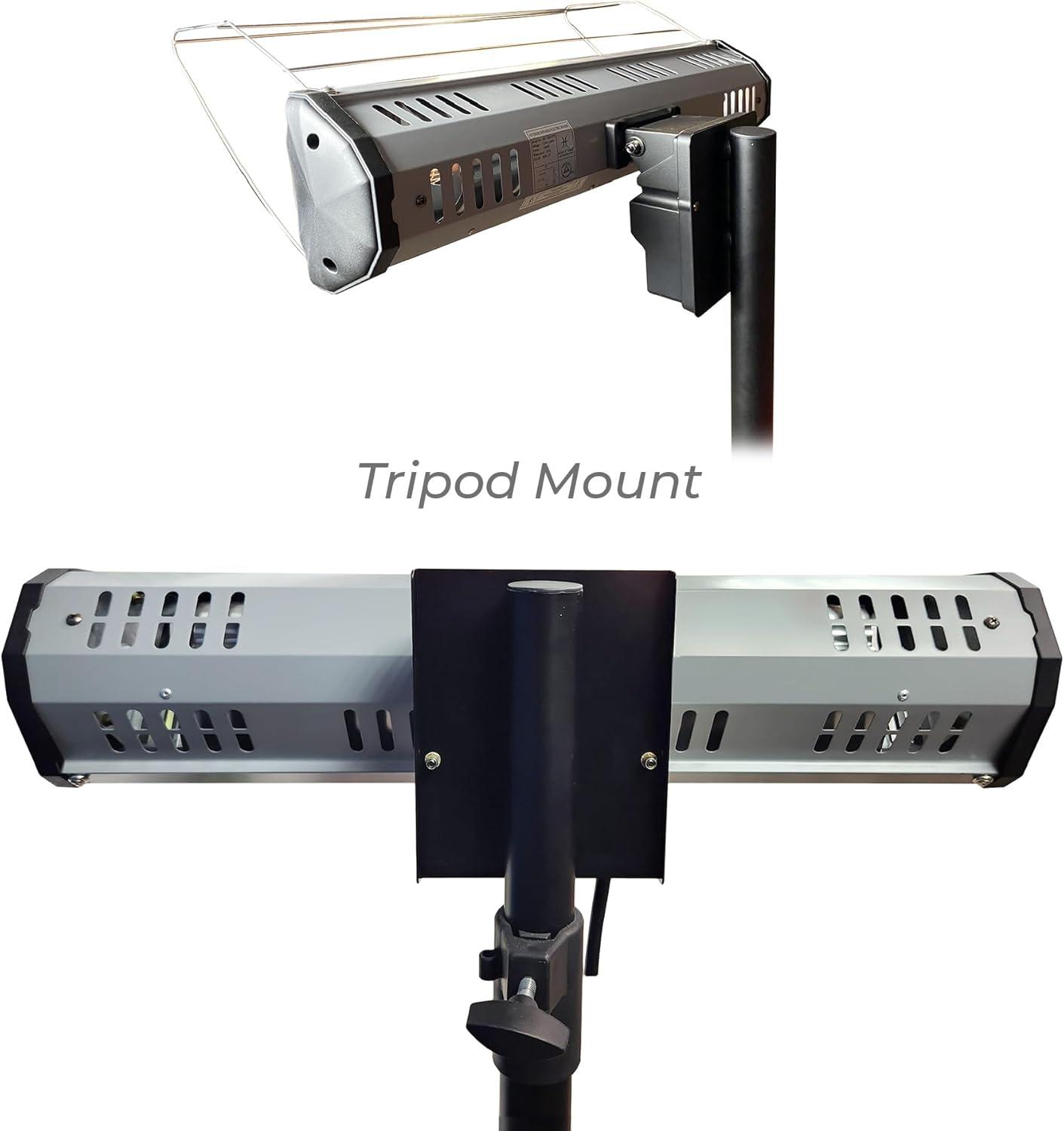 Heat Storm Tradesman 1500-Watt Electric Outdoor Infrared Quartz Portable Space Heater with Tripod, Wall and Ceiling Mount, Black