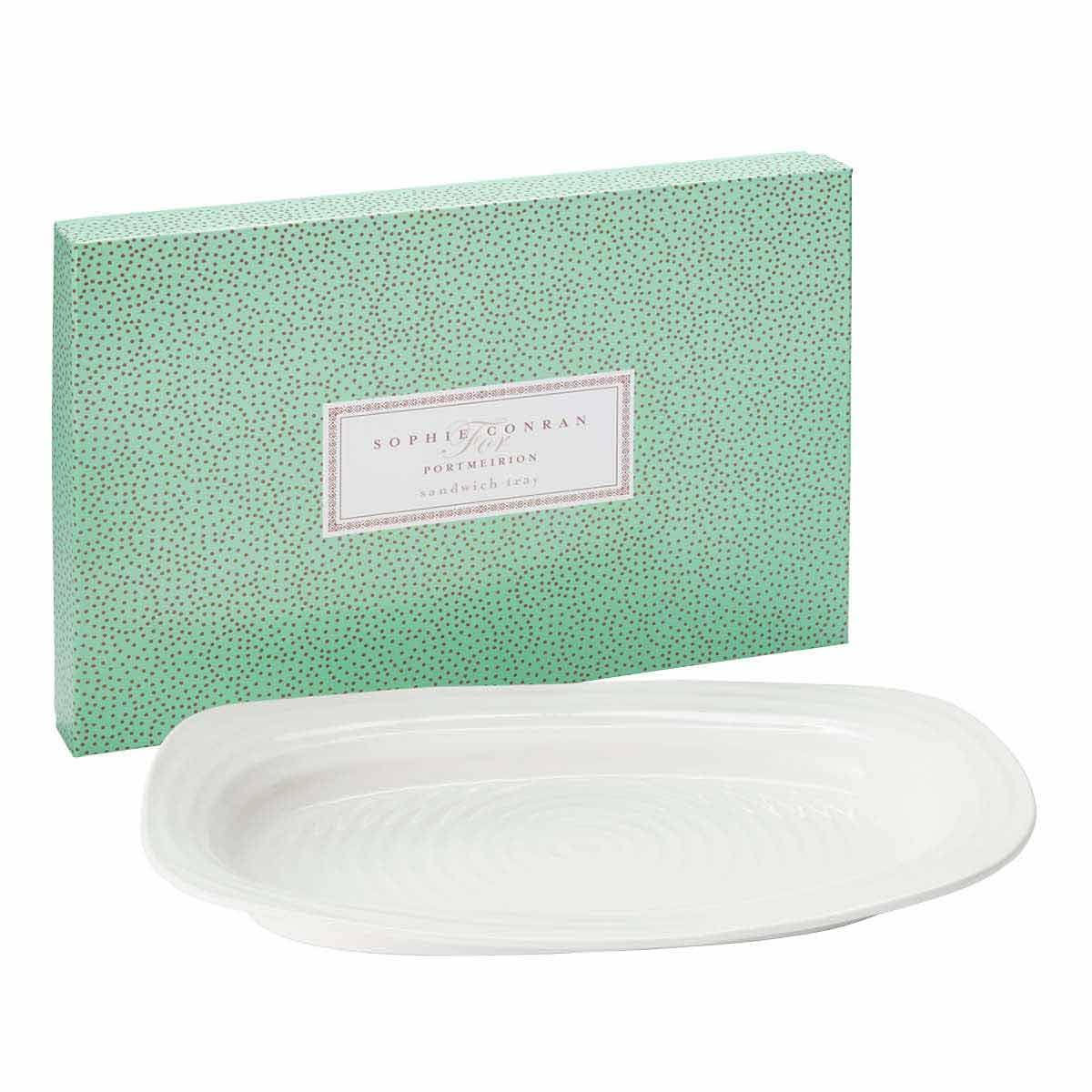 Portmeirion Portmeirion Sophie Conran White Melamine Sandwich Tray 13.5"X9"