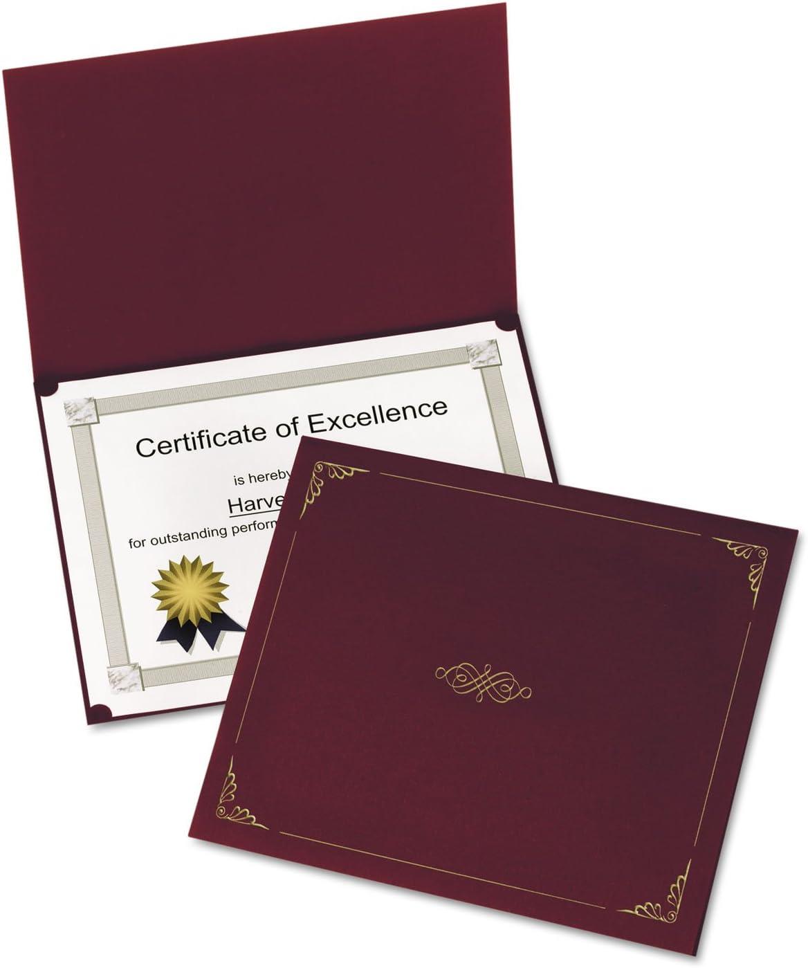 Oxford® Certificate Holder, Letter Size, Burgundy, Pack of 5