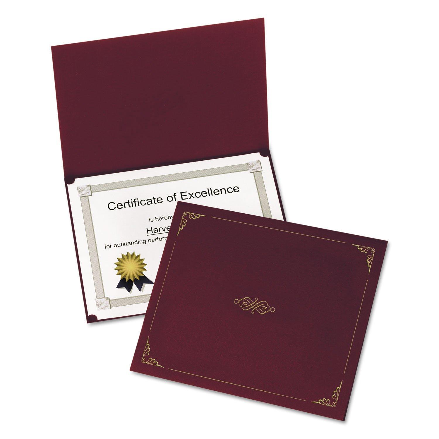 Oxford® Certificate Holder, Letter Size, Burgundy, Pack of 5