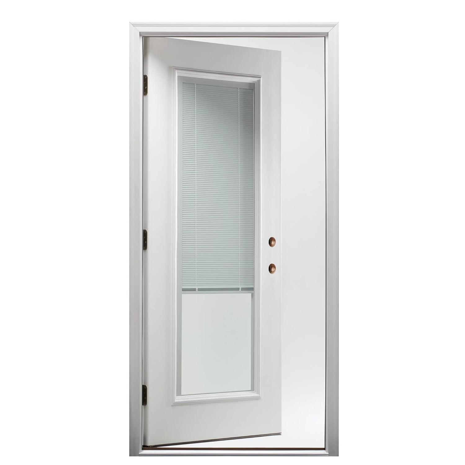 National Door Company EMJ686BLPR26R Steel Primed, Right Hand In-swing, Prehung Door, Full Lite, 30" x 80"