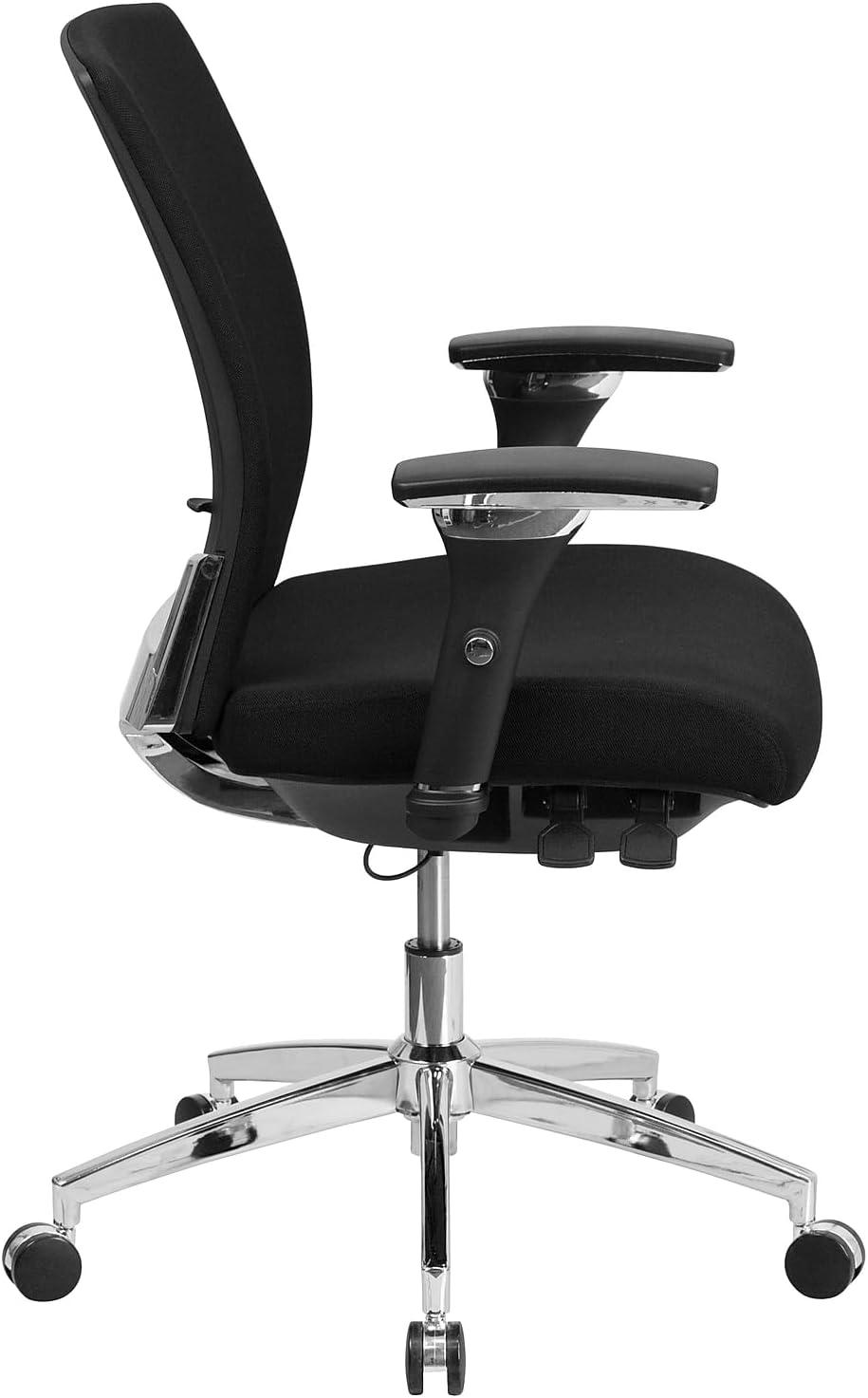 Black Mesh and Fabric Adjustable Executive Swivel Chair