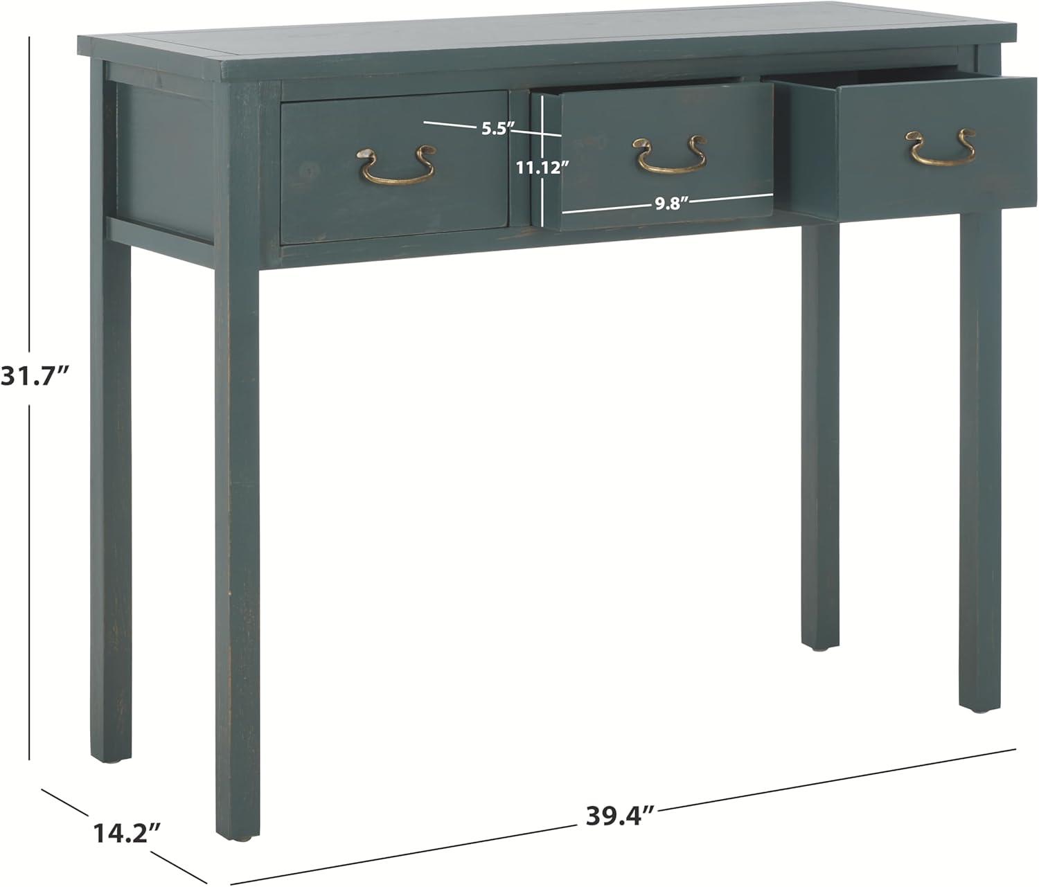 SAFAVIEH Cindy Console Table With Storage Drawers Dark Teal