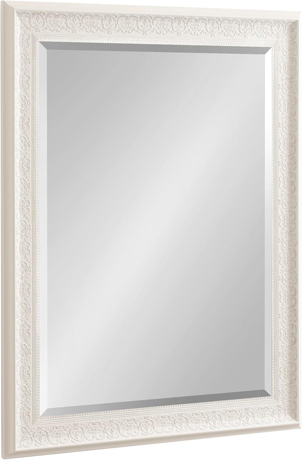 Alysia White Ornate Rectangular Vanity Wall Mirror