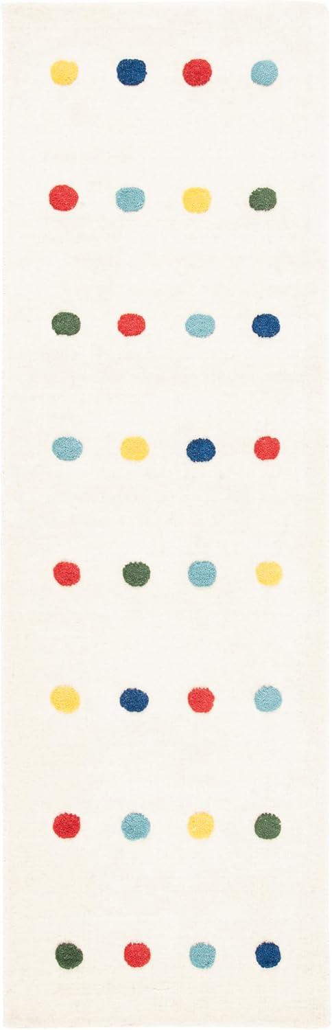 SAFAVIEH Kids Colorful Polka Dots Runner Rug, Ivory, 2'3" x 6'