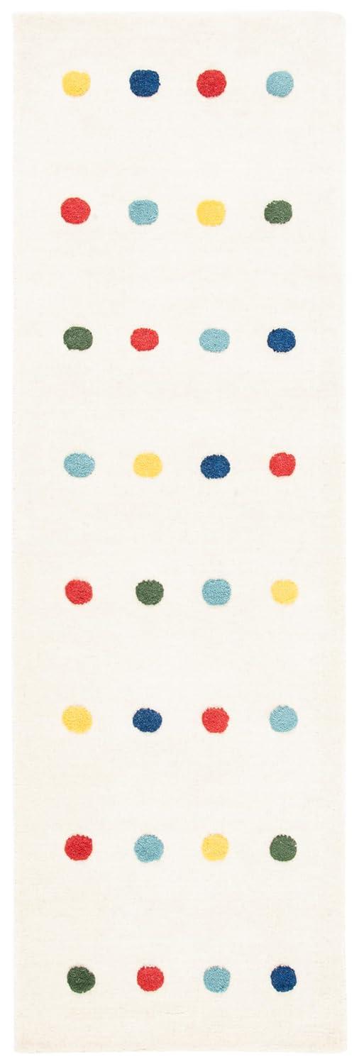 SAFAVIEH Kids Colorful Polka Dots Runner Rug, Ivory, 2'3" x 6'