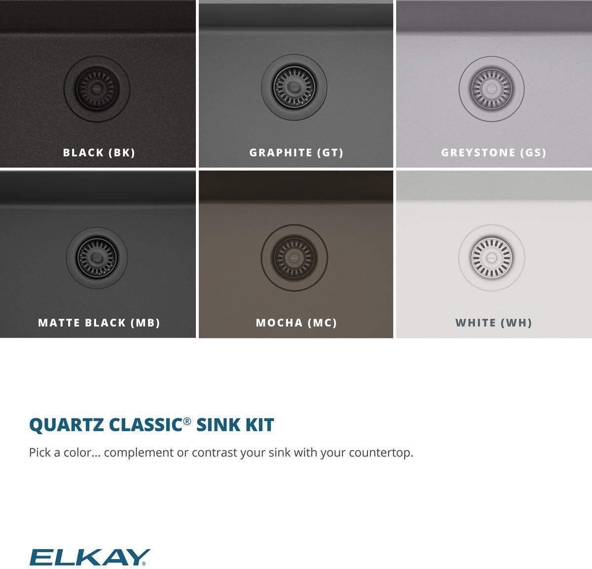 Elkay Quartz Classic 24-5/8" x 18-1/2" x 9-1/2" Single Bowl Undermount Sink, Graphite