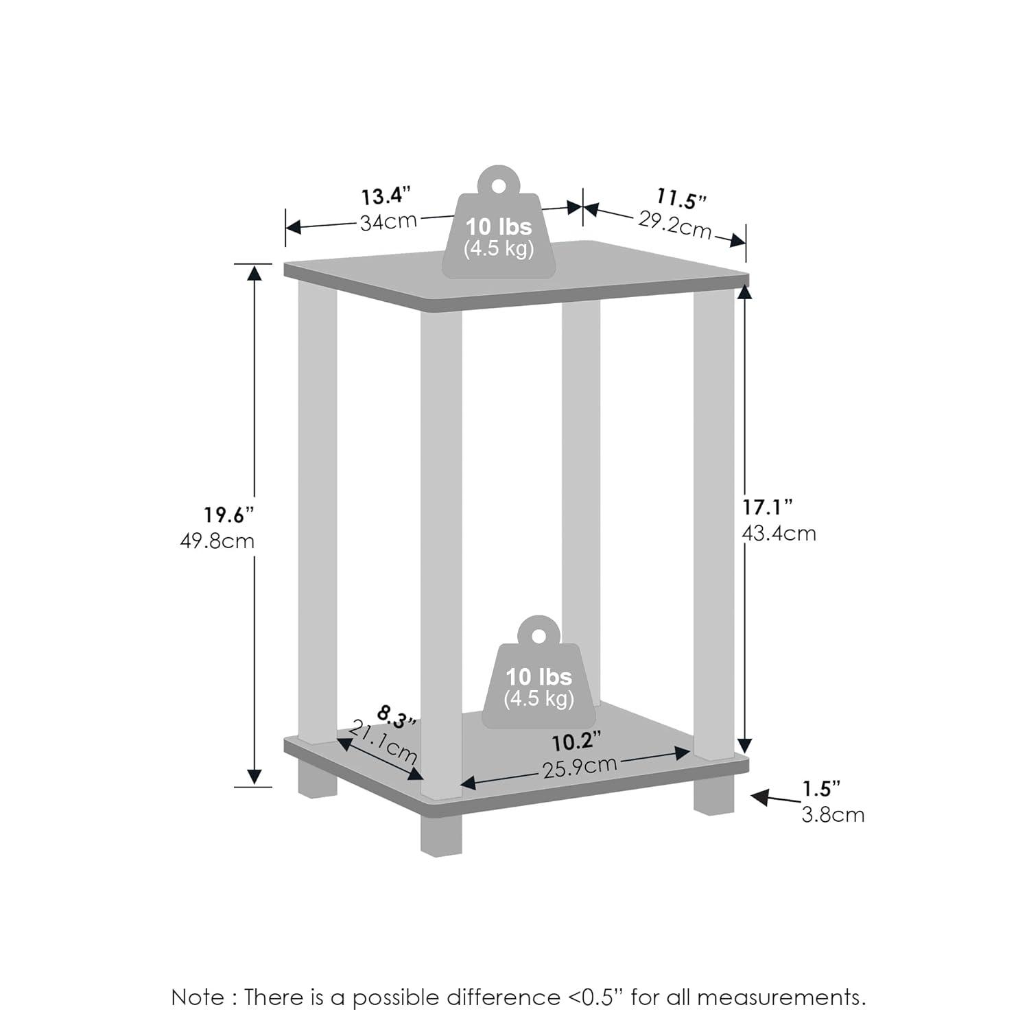 Amber Pine and Black Compact Wood Nightstand