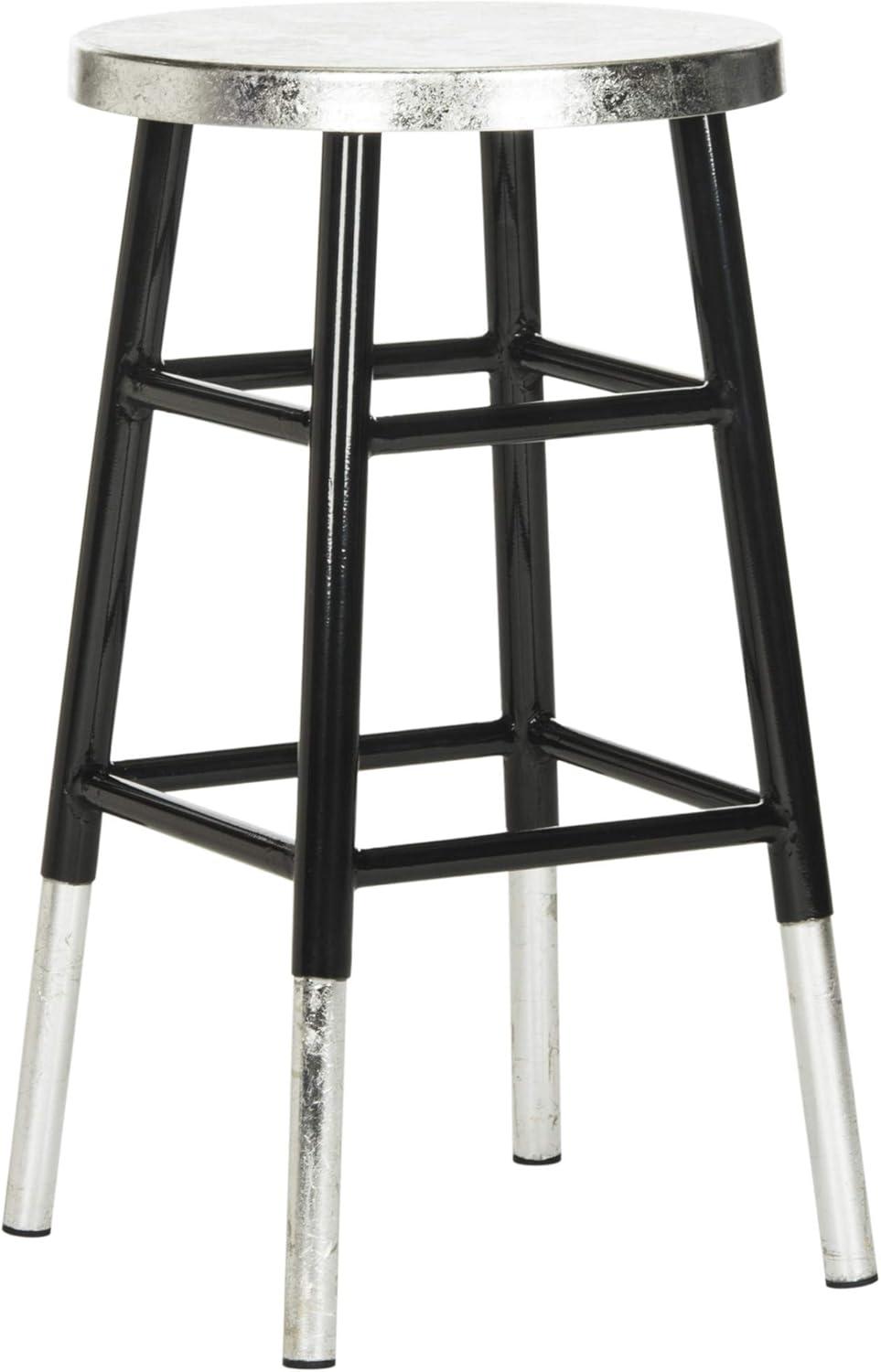 Kenzie Silver Dipped Counter Stool - FOX3211 - Navy/Silver - Safavieh Couture