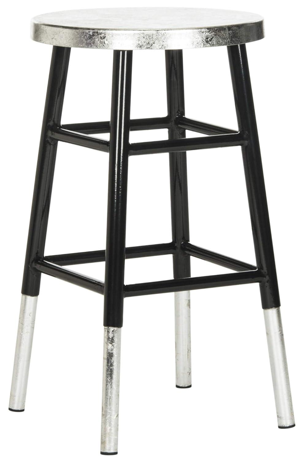 Kenzie Silver Dipped Counter Stool - FOX3211 - White/Silver - Safavieh Couture